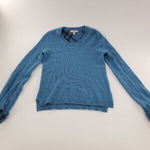 Burberry‎ Brit Woman's XS Blue Long Sleeve Shirt 100% Cashmere